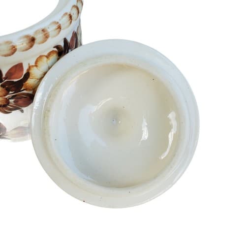 Kolo Fajans JANPOL Made In Poland Hand Painted Pottery Brown Floral Wall Jar - Thumbnail 5