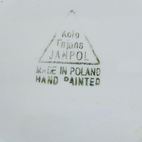 Kolo Fajans JANPOL Made In Poland Hand Painted Pottery Brown Floral Wall Jar - Thumbnail 8