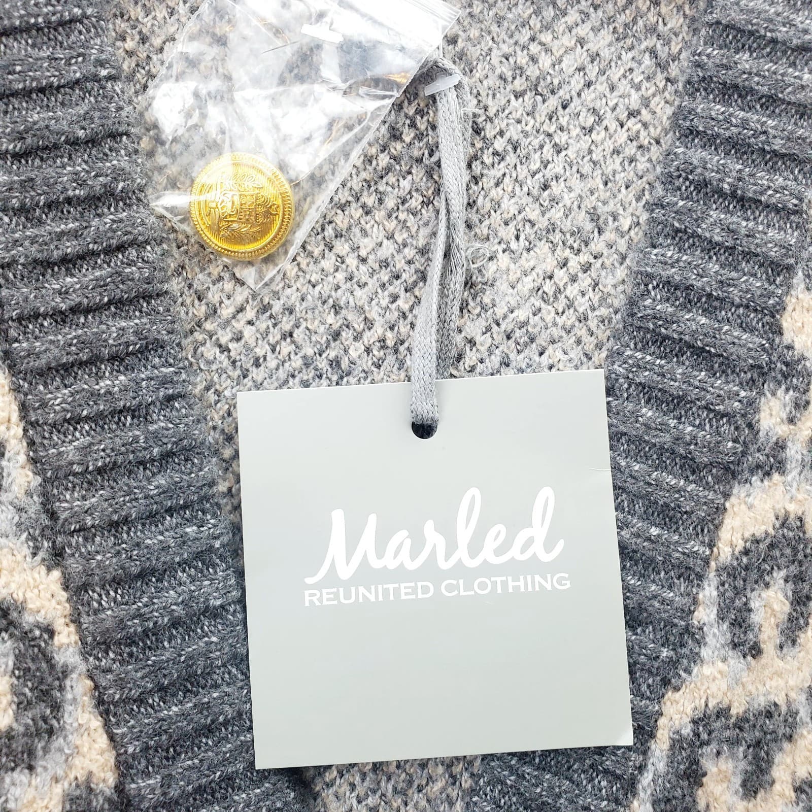 Marled Reunited Long Duster Cardigan Sz M Black Leopard Print Women’s Soft NEW - Thumbnail 2