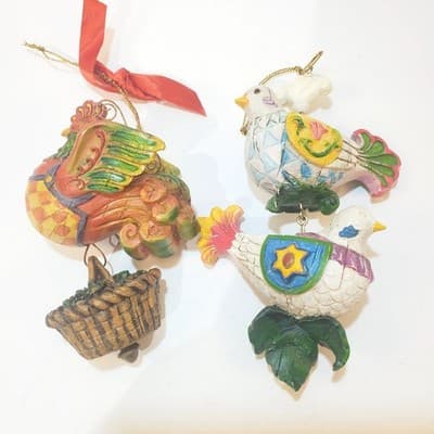 Kirkland 12 Days of Christmas Ornaments 2 turtle doves & French Hen Replacement