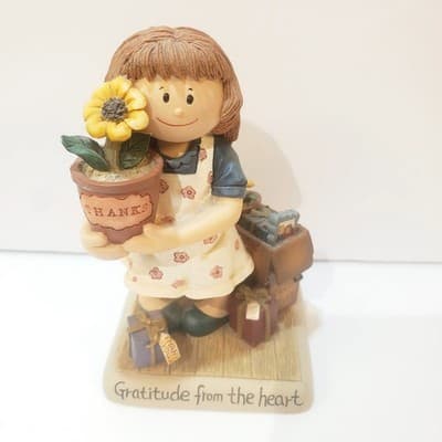Vtg Zingle-Berry Molly Berry #1004 Gratitude from the Heart 1998 Resin Figurine