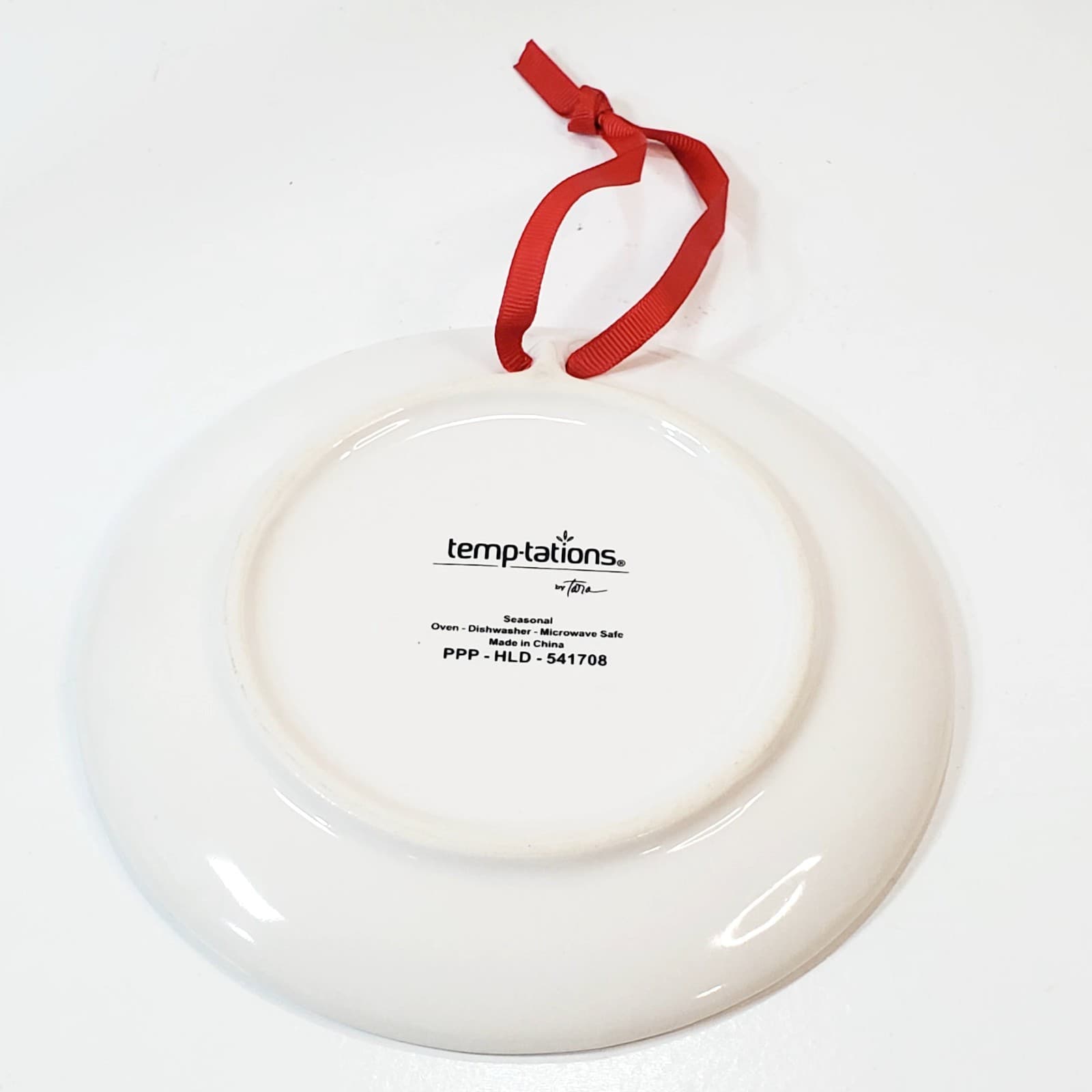 Temptations By Tara 12 Days Of Christmas 6" Plate #8 Cardinal Red Ribbon Hanger - Thumbnail 3