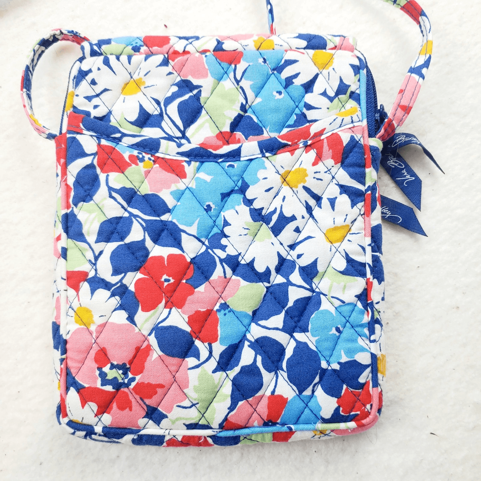 Vera Bradley Hipster Crossbody Bag Floral Pattern Red White Pink Blue 8" x 6" - Thumbnail 8