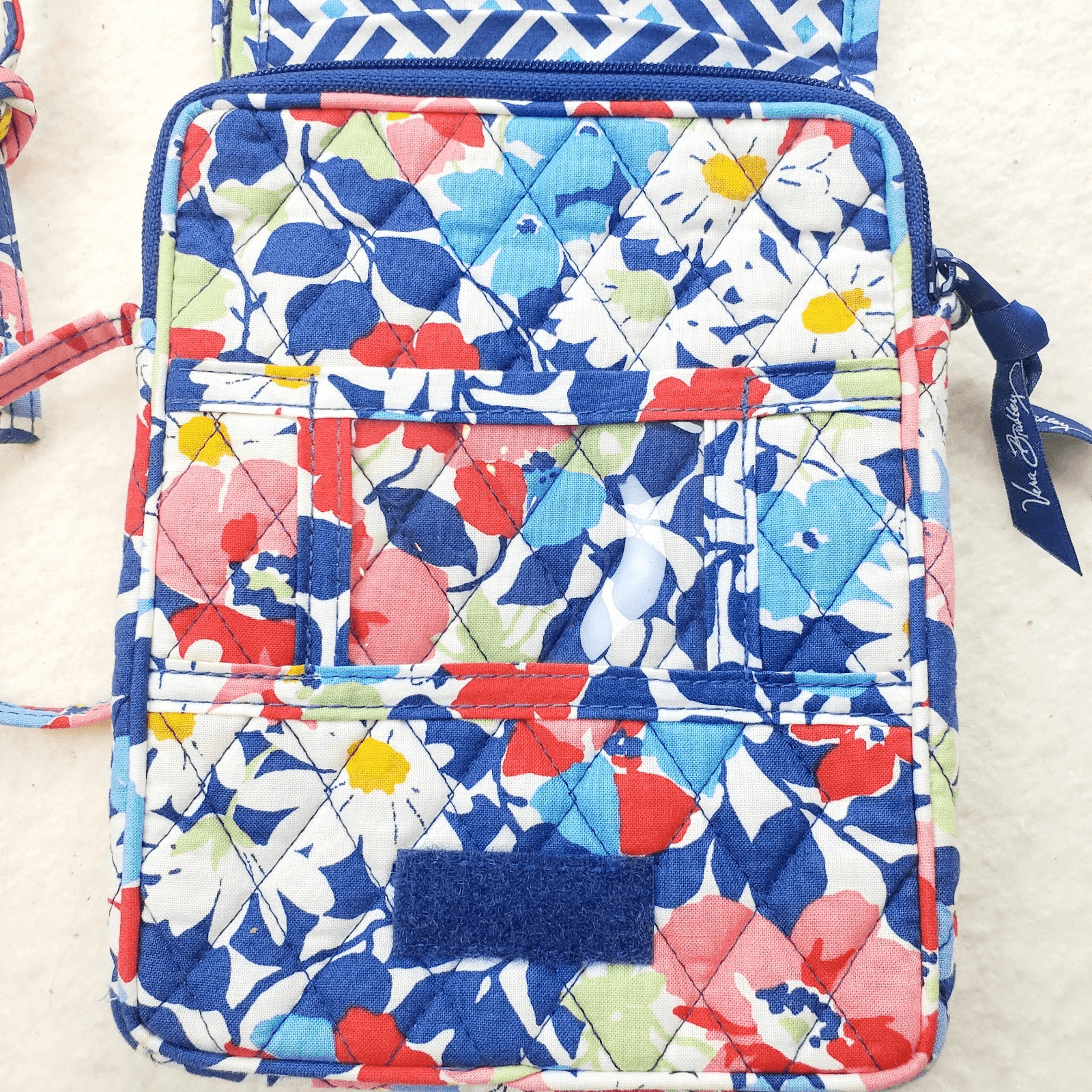 Vera Bradley Hipster Crossbody Bag Floral Pattern Red White Pink Blue 8" x 6" - Thumbnail 4