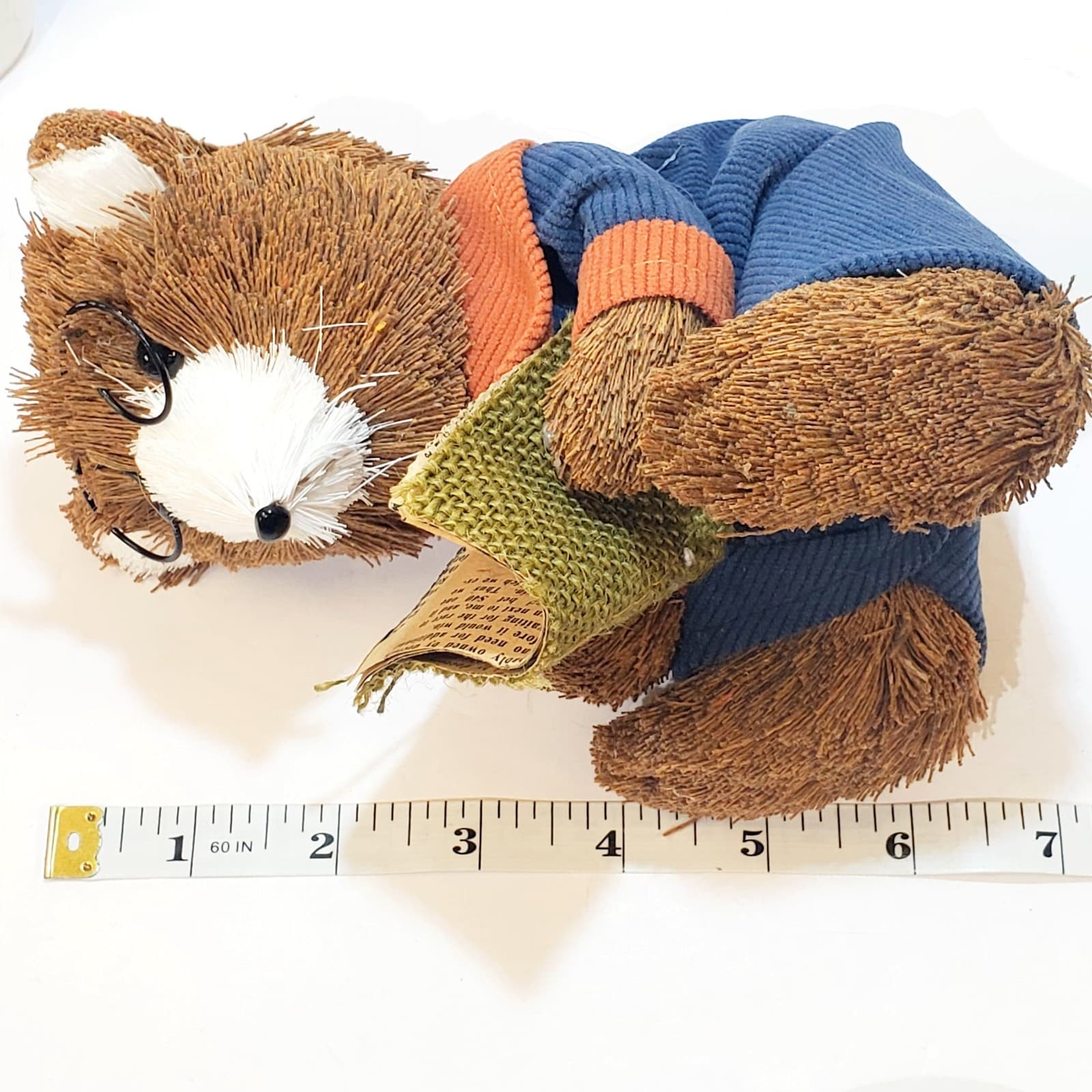 Bear Forest Animal Bristle Straw Bottle Brush Sitting Glasses Reading Home Decor - Thumbnail 8