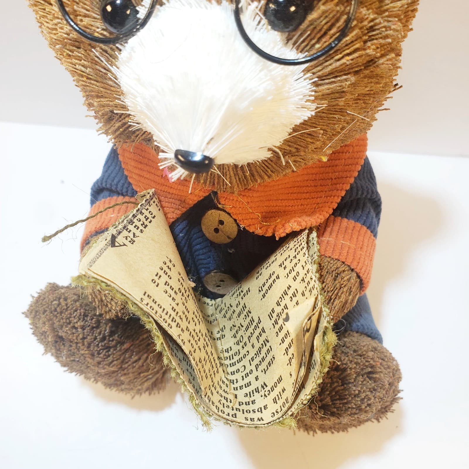 Bear Forest Animal Bristle Straw Bottle Brush Sitting Glasses Reading Home Decor - Thumbnail 5