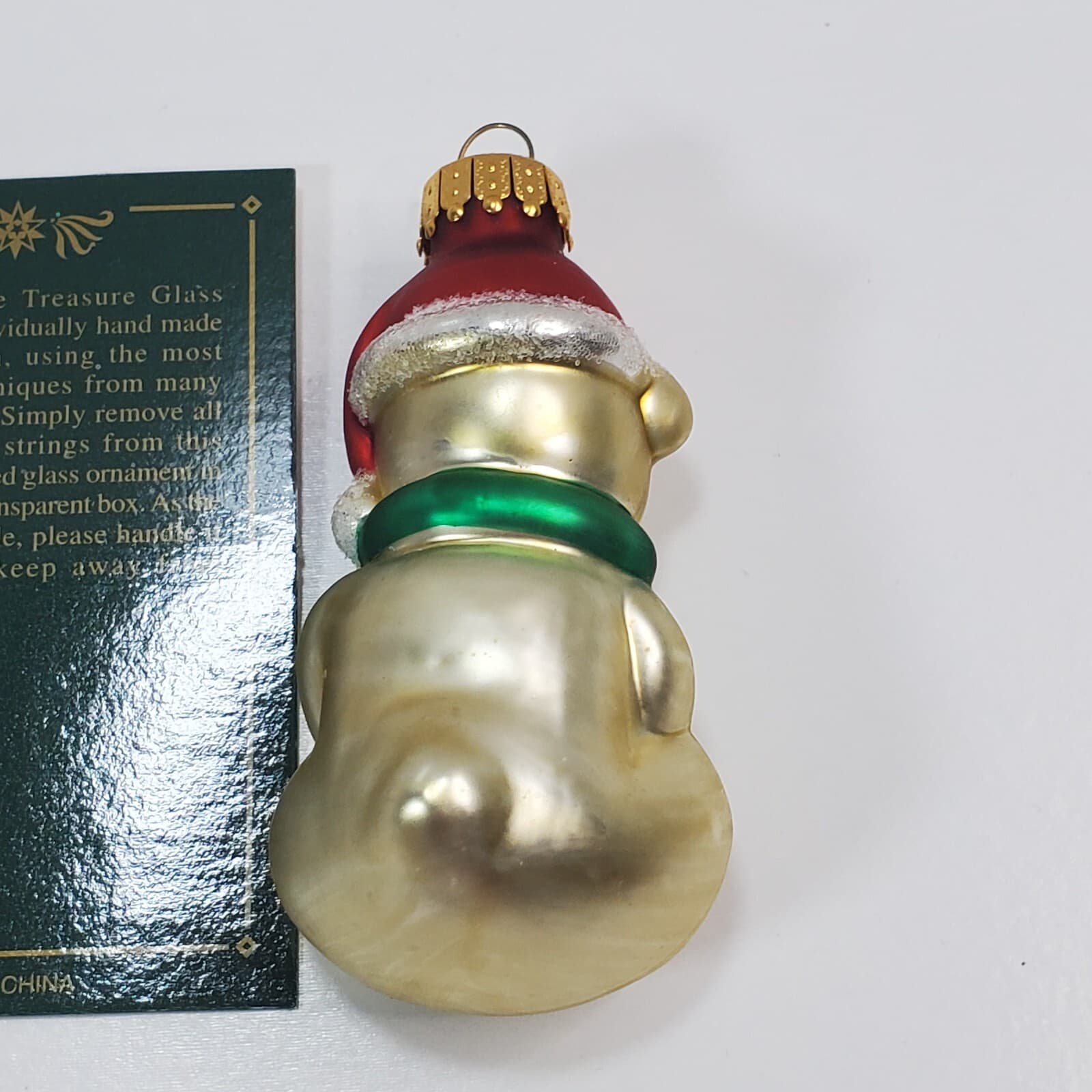 Unique Treasures Hand Crafted Glass Polar Bear Santa Hat Christmas Ornament - Thumbnail 6