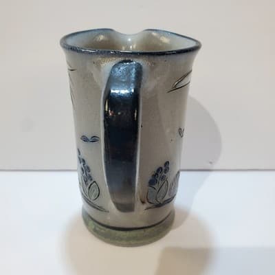Handmade Signed Studio Pottery Creamer Small Pitcher Sun & Hedgehog Design - Thumbnail 5
