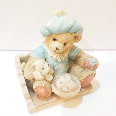 Vtg Cherished Teddies 1993 Little Jack Horner Figurine I'm Plum Happy Friend