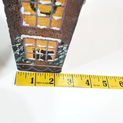 Vintage 90's NCE Hand Painted Wooden Christmas Village House S. Claus Toys Shop - Thumbnail 14