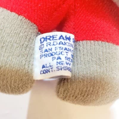 Vintage 1977 Dakin Dream Pets Gray Mouse Plush Red Hat Beret 7.5 inch - Thumbnail 3
