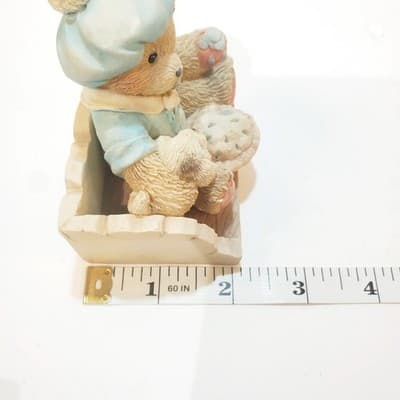 Vtg Cherished Teddies 1993 Little Jack Horner Figurine I'm Plum Happy Friend - Thumbnail 8