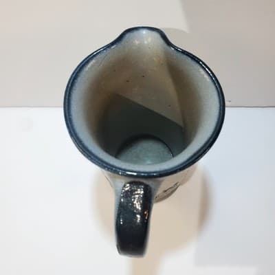Handmade Signed Studio Pottery Creamer Small Pitcher Sun & Hedgehog Design - Thumbnail 6