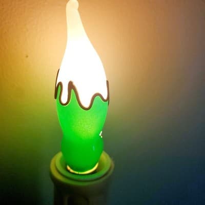 Vintage Christmas Candle Nightlight Mouse with Candy Cane & Tree Taiwan Working - Thumbnail 6
