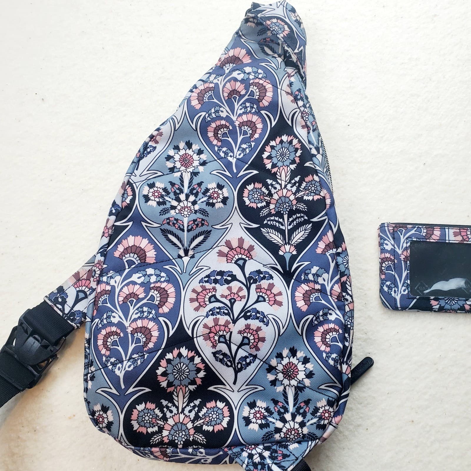 Vera Bradley Lighten Up Essential Compact Sling Purse Ornate Bloom & Zip ID Case - Thumbnail 8