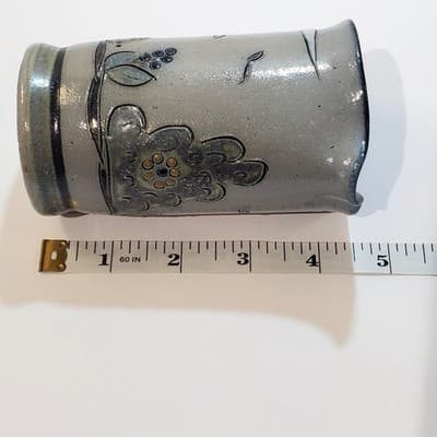 Handmade Signed Studio Pottery Creamer Small Pitcher Sun & Hedgehog Design - Thumbnail 10