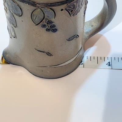 Handmade Signed Studio Pottery Creamer Small Pitcher Sun & Hedgehog Design - Thumbnail 9