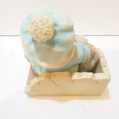 Vtg Cherished Teddies 1993 Little Jack Horner Figurine I'm Plum Happy Friend - Thumbnail 3