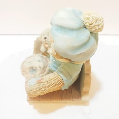 Vtg Cherished Teddies 1993 Little Jack Horner Figurine I'm Plum Happy Friend - Thumbnail 2