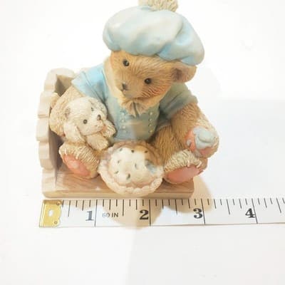 Vtg Cherished Teddies 1993 Little Jack Horner Figurine I'm Plum Happy Friend - Thumbnail 7