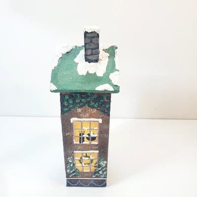 Vintage 90's NCE Hand Painted Wooden Christmas Village House S. Claus Toys Shop - Thumbnail 5
