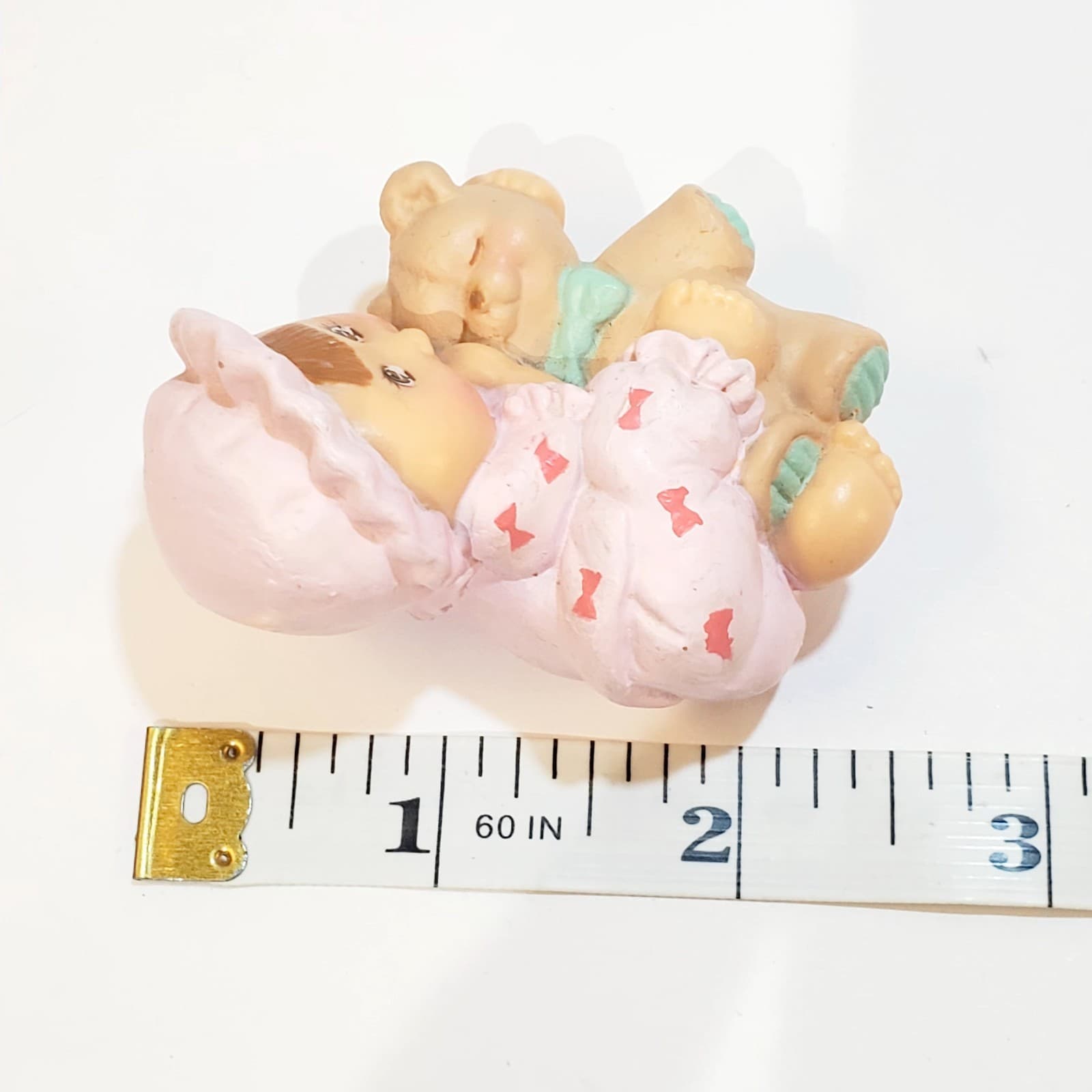Vintage 1994 Cabbage Patch Kids PVC Figure Lois Ann on Chair Bed w/ Teddy Bear - Thumbnail 11