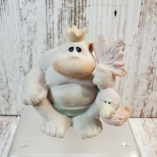 Vtg Enesco 1989 Samuel J Butcher Gorilla Ape & Bird To My Favorite Fan Figurine