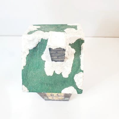 Vintage 90's NCE Hand Painted Wooden Christmas Village House S. Claus Toys Shop - Thumbnail 6