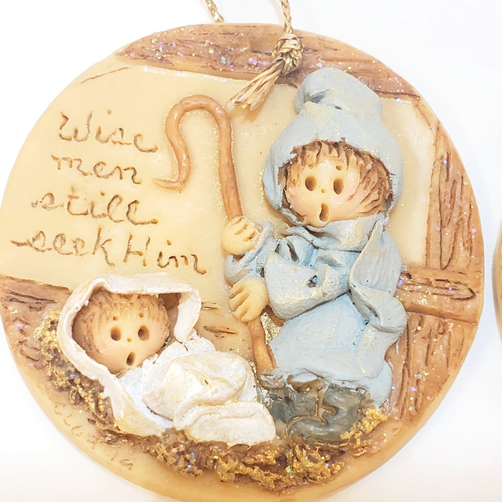 Vintage Lot of 2 LaBerge 90' s Limited Edition Christmas Ornaments Nativity - Thumbnail 3