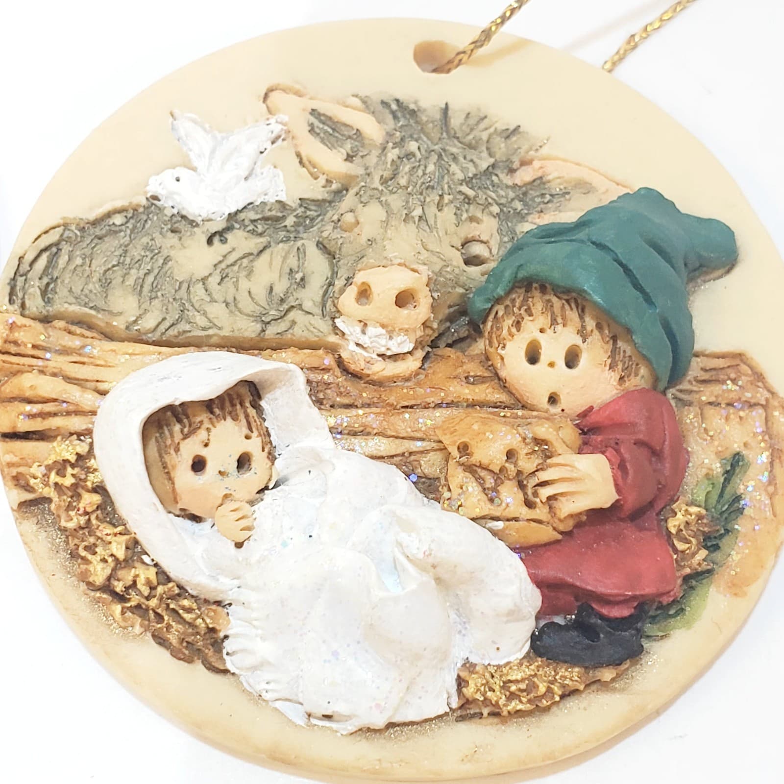 Vintage Lot of 2 LaBerge 90' s Limited Edition Christmas Ornaments Nativity - Thumbnail 2