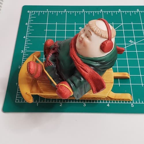 Vtg 90's Dept 56 Christmas Merry Makers Solomon the Sledder 9356-4 Figurine Box - Thumbnail 8