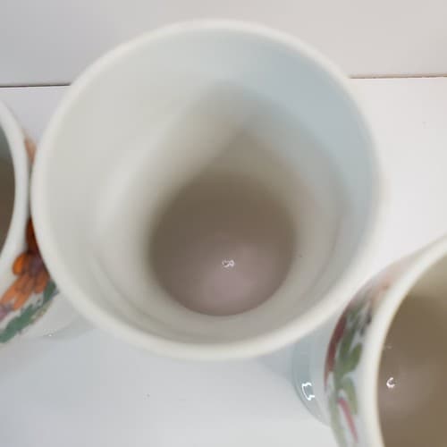 Vtg Mid Century Floral Milk Glass Sundae Parfait Dessert Cups Japan Set Of 4 - Thumbnail 3