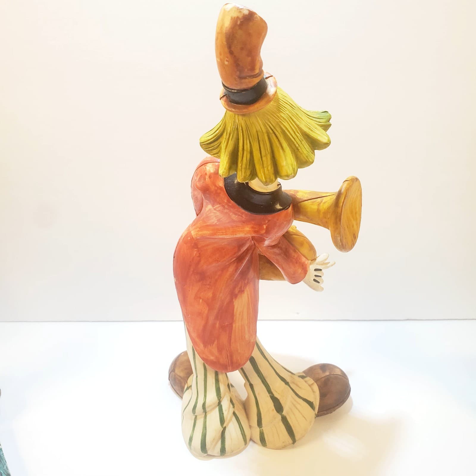 Vintage Italy Resin 10" Tall Clown Circus Act Sousaphone Figure Figurine Statue - Thumbnail 4