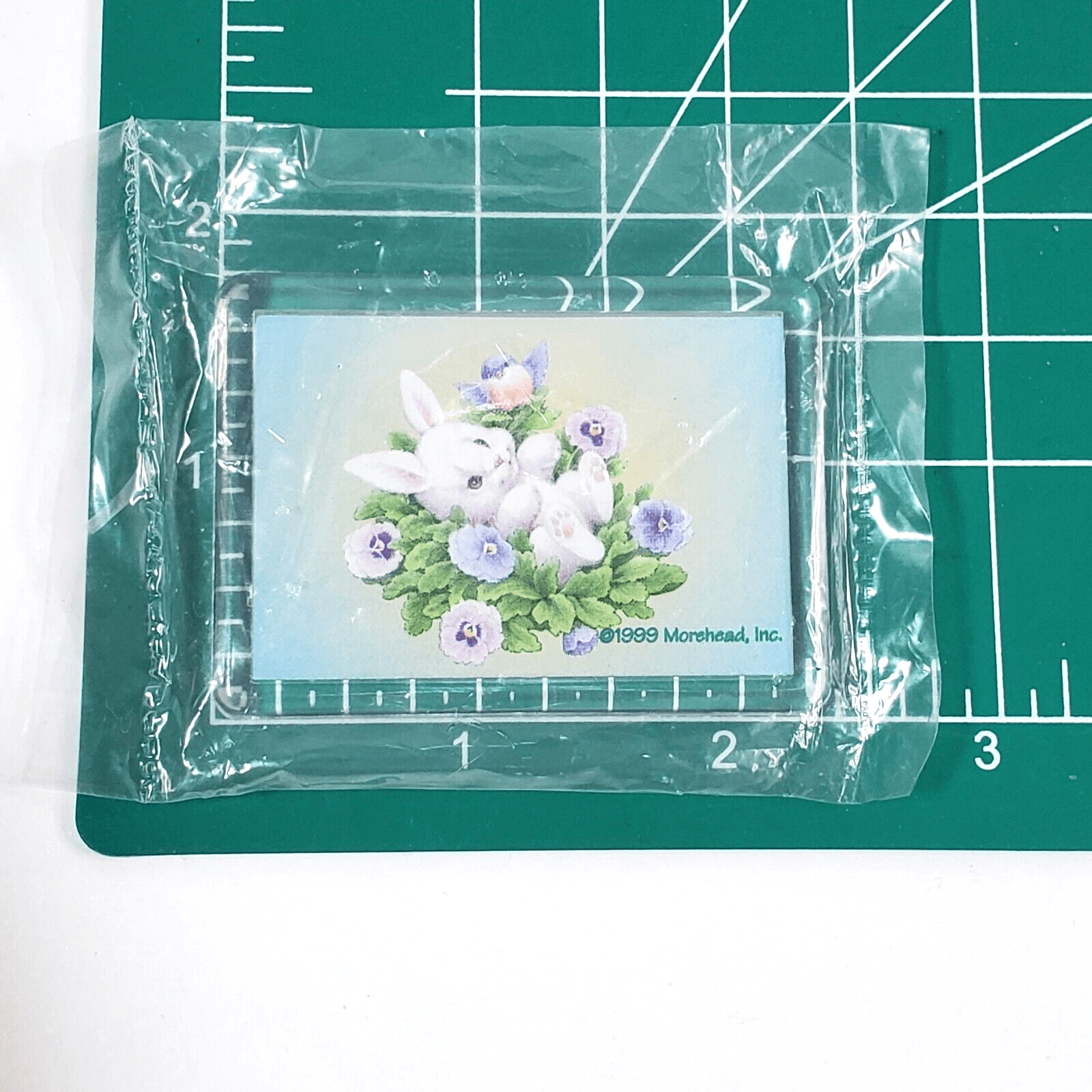 2 Vtg Refrigerator Magnets 1999 Morehead Inc Bunny Bird Flowers Easter Spring - Thumbnail 5