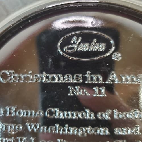 Fenton 1980 Christmas in America Carnival Glass Collector Plate No 11 Church 8" - Thumbnail 6