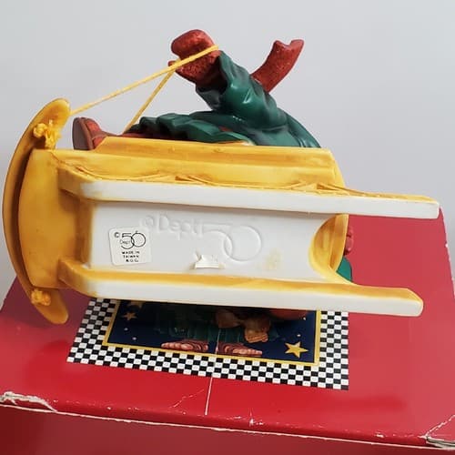 Vtg 90's Dept 56 Christmas Merry Makers Solomon the Sledder 9356-4 Figurine Box - Thumbnail 5
