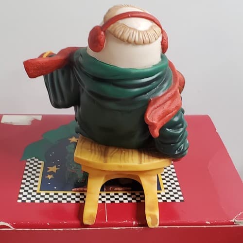 Vtg 90's Dept 56 Christmas Merry Makers Solomon the Sledder 9356-4 Figurine Box - Thumbnail 4