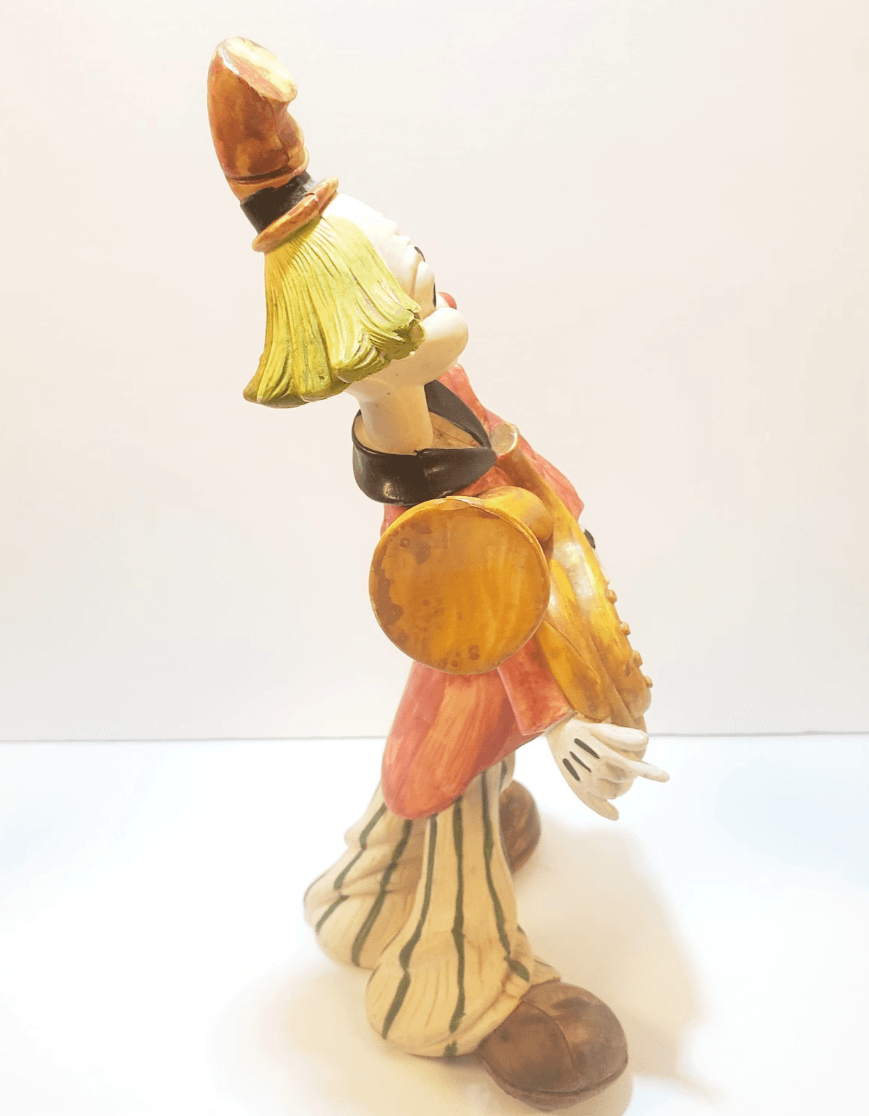 Vintage Italy Resin 10" Tall Clown Circus Act Sousaphone Figure Figurine Statue - Thumbnail 5