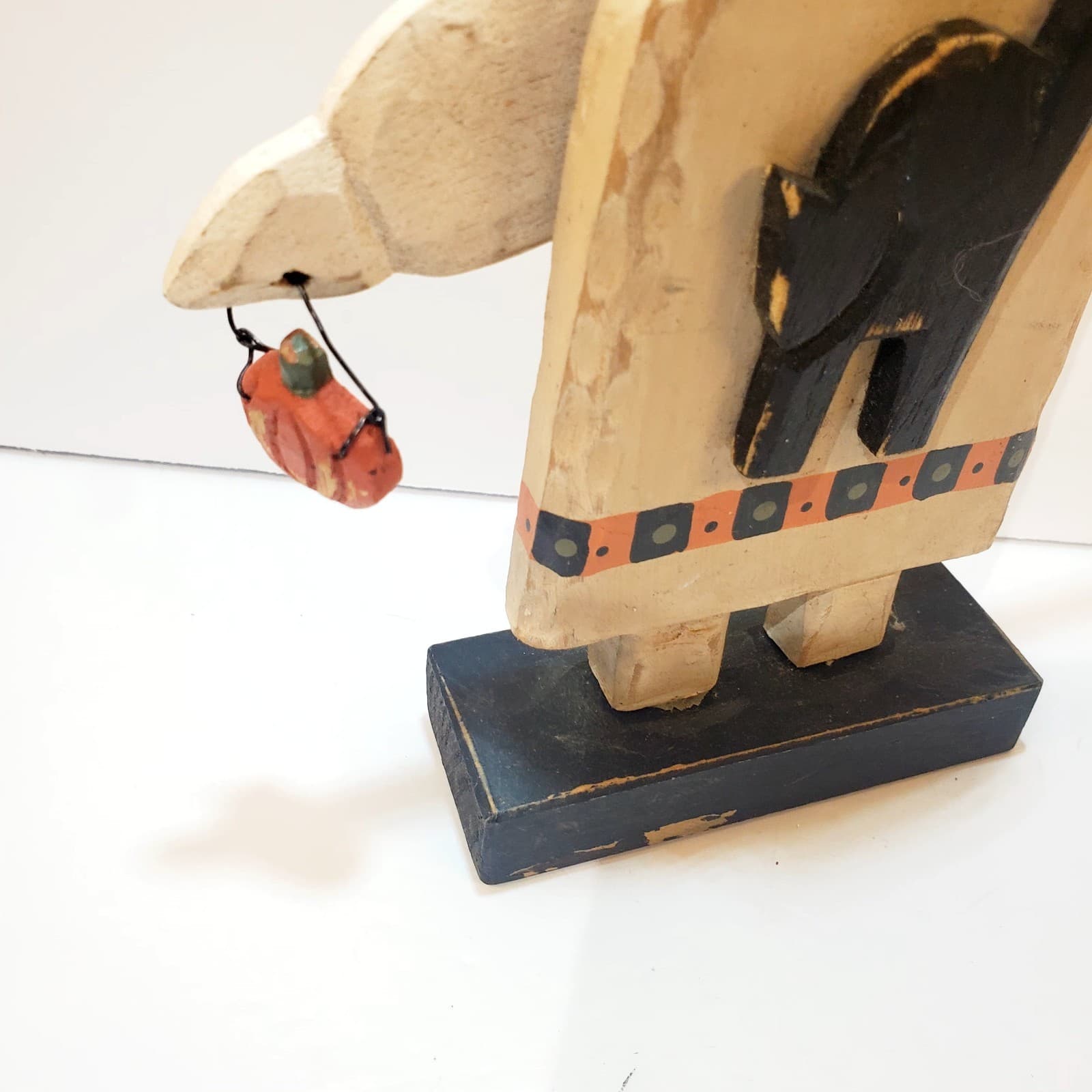 Ilona Steelhammer Midwest Cannon Falls Halloween Primitive Wood Pumpkin Ghost 8" - Thumbnail 2