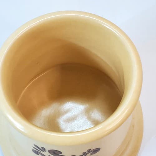 Vintage Pfaltzgraff Village Pattern Sugar Bowl Container Beige Brown NO LID - Thumbnail 2