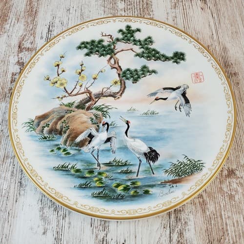 Vtg Edward Marshall Boehm Life's Best Wishes Plate Collection "LONGEVITY" 1981
