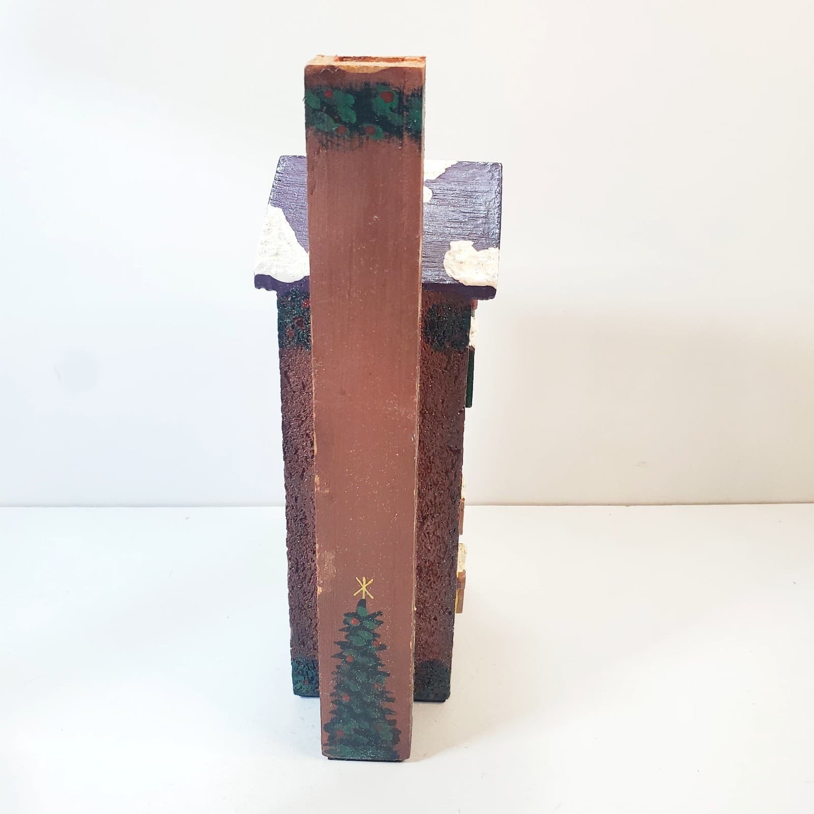 Vintage 90's NCE Hand Painted Wooden Christmas Village House Sugar Plum Shoppe - Thumbnail 5