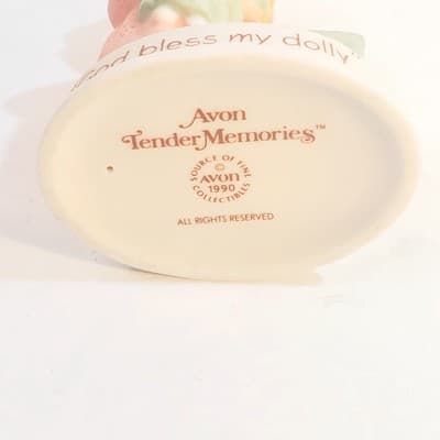 Vintage AVON 1990 Tender Memories God Bless My Dolly Porcelain Figurine 3.5 inch - Thumbnail 5
