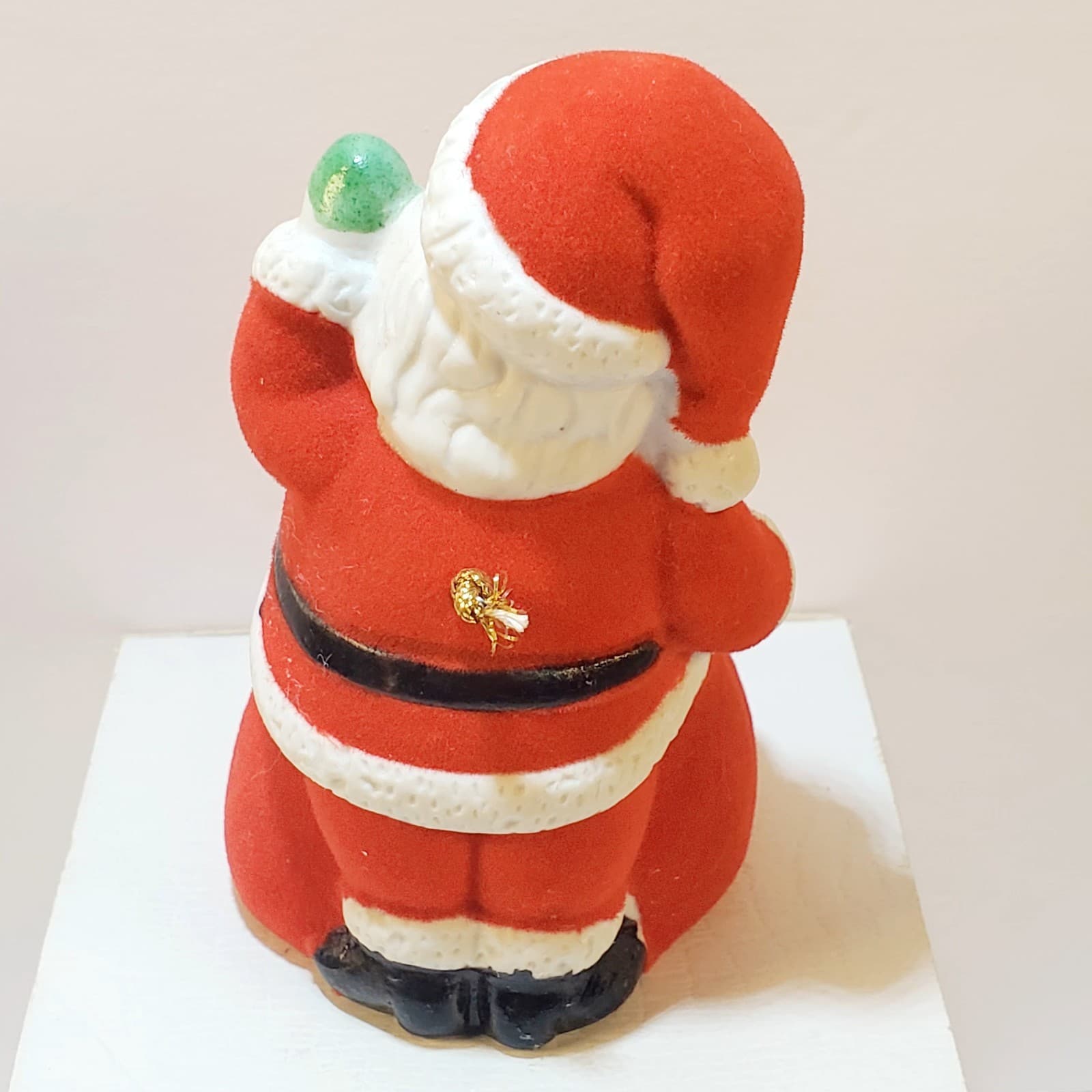 Vtg Giftco Inc 1985 Flocked Santa Bell Made In Taiwan Christmas Holiday Decor - Thumbnail 6