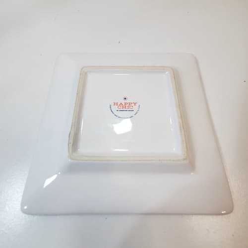 Happy Chic Jonathan Adler Design Purple Zebra 6.5" Square Eclectic Dish Plate - Thumbnail 5