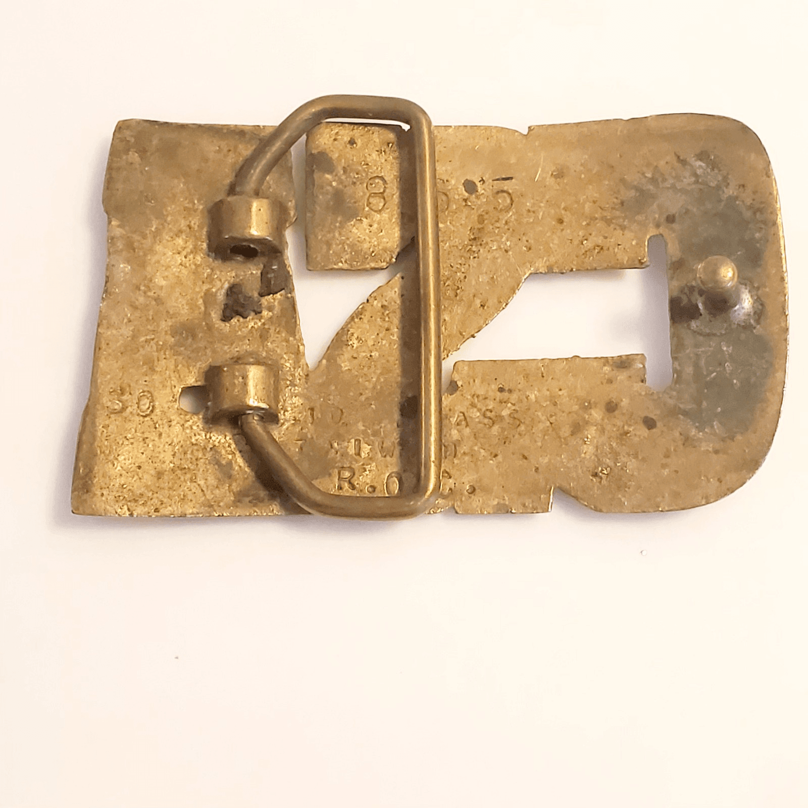 Vtg R.O.C. Solid Brass CSA Cut Out Letters Confederate Belt Buckle 865 Taiwan - Thumbnail 2