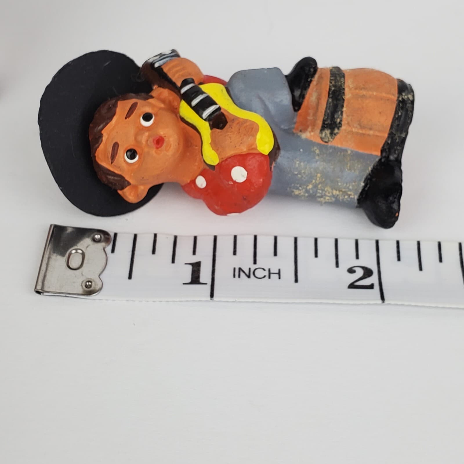 Vintage 60's Figuras Alborox Spanish Terra Cotta Boy with Guitar Figurine - Thumbnail 6