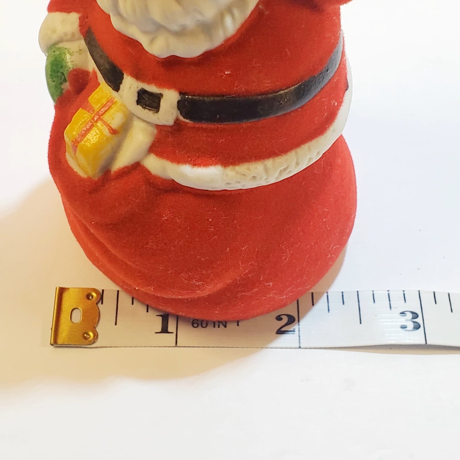 Vtg Giftco Inc 1985 Flocked Santa Bell Made In Taiwan Christmas Holiday Decor - Thumbnail 10