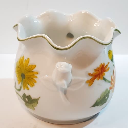 Vintage Seymour Mann Chrysanthemum Watercolor Eda Sugar Bowl Vase Planter - Thumbnail 2