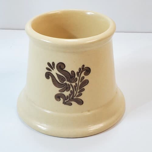 Vintage Pfaltzgraff Village Pattern Sugar Bowl Container Beige Brown NO LID